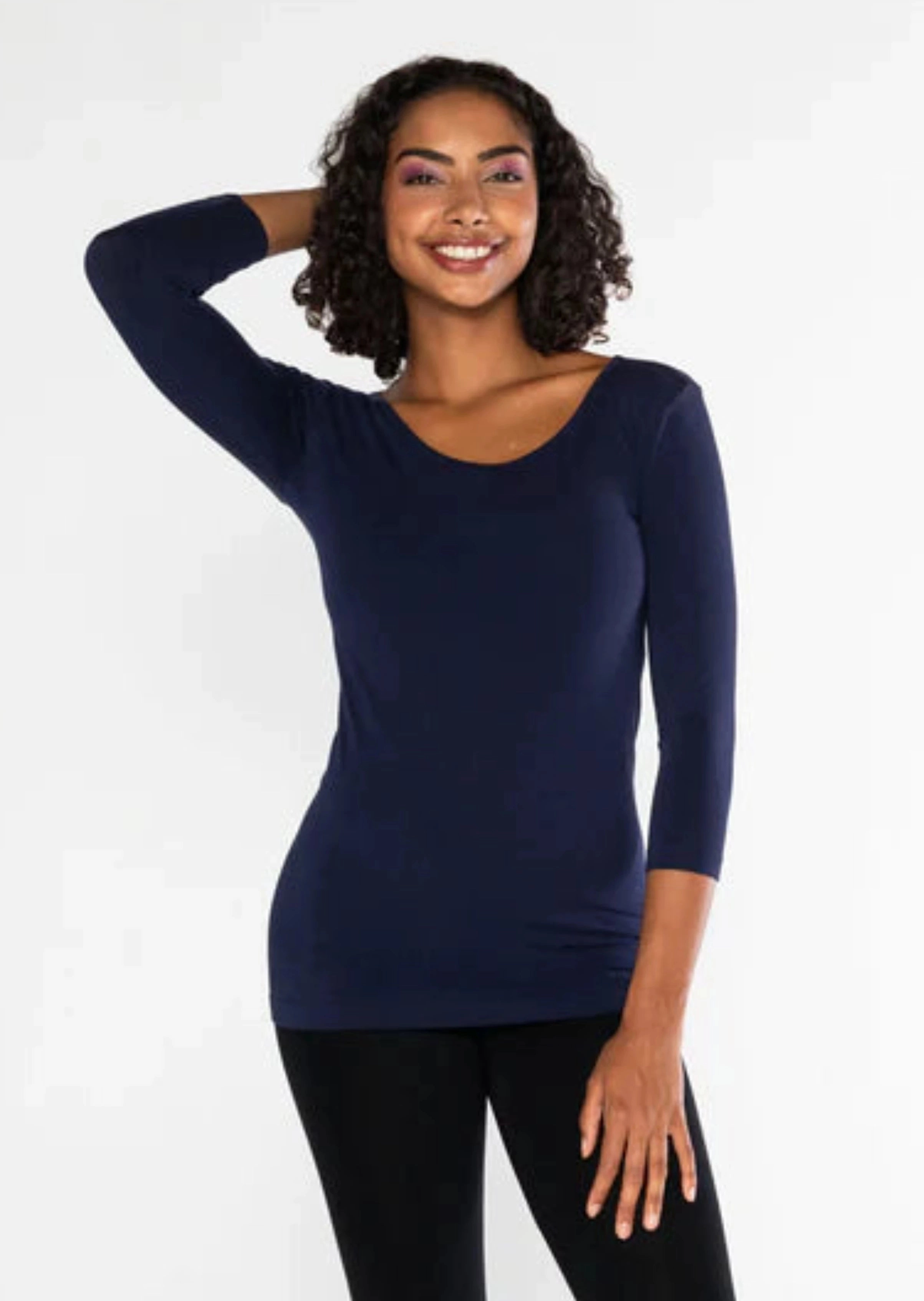 Antibacterial FadeResistant Treatment Bamboo 3/4 Sleeve Top