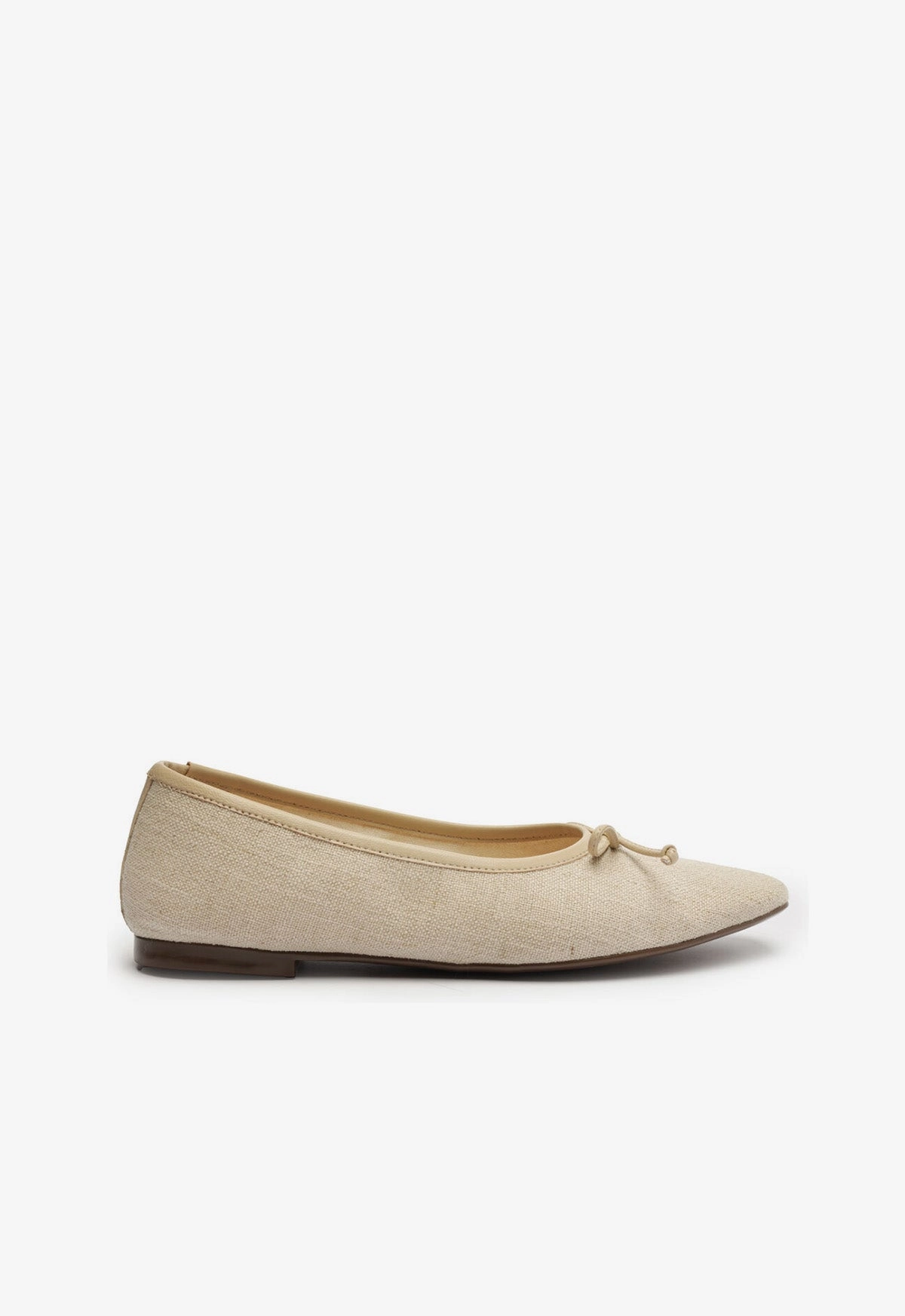 Arissa Beige Linen Ballet Flat Jog Step Health Step