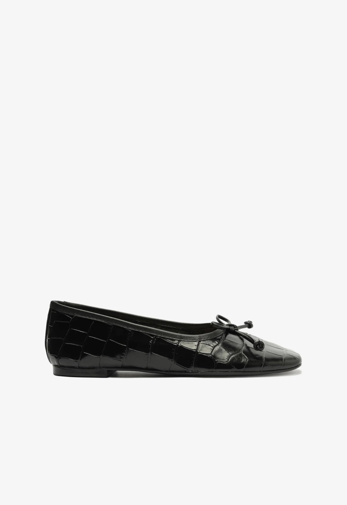 Arissa Black Leather Ballet Flat Arch support