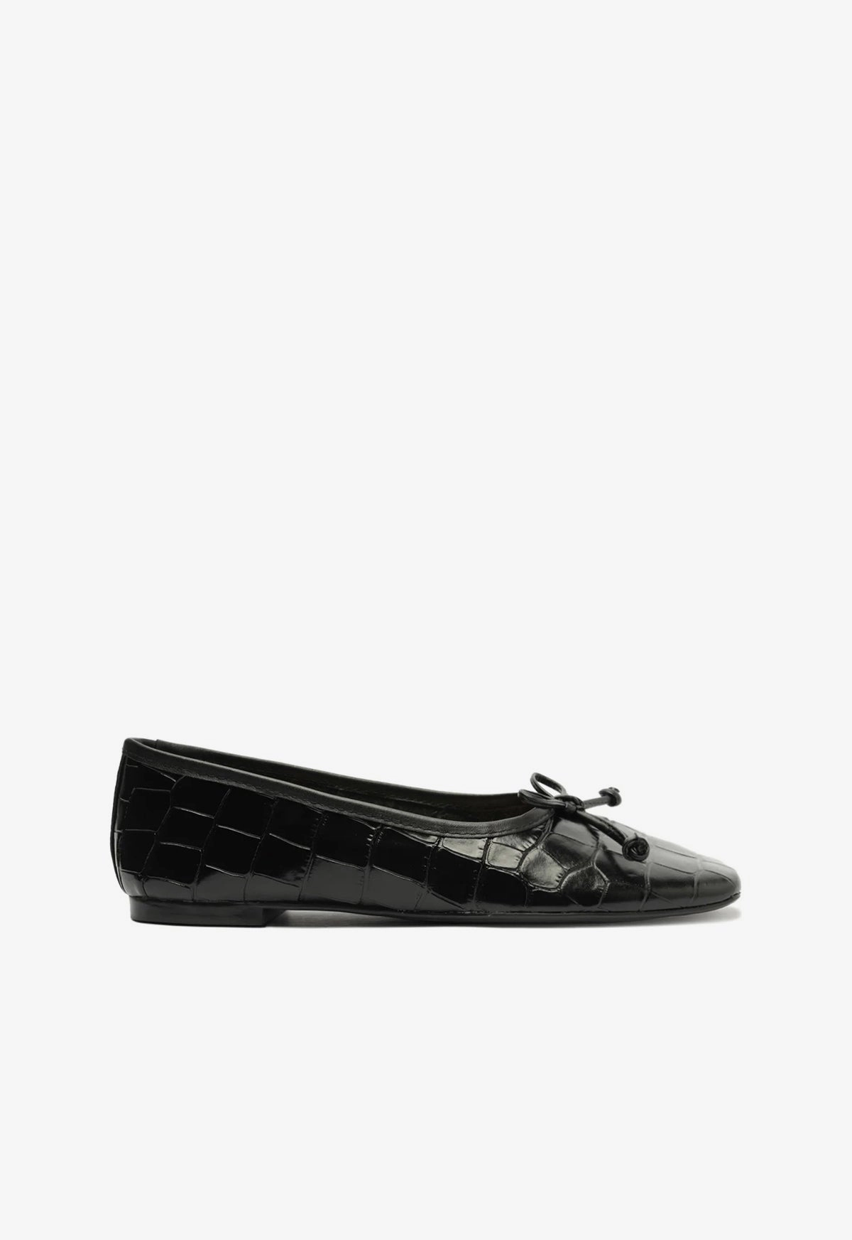 rubber Arissa Black Leather Ballet Flat