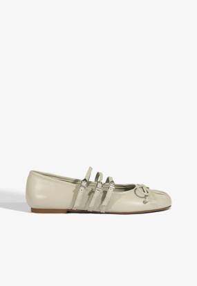 Arissa Gray Leather Ballet Flat Supportive Picnic Vibe