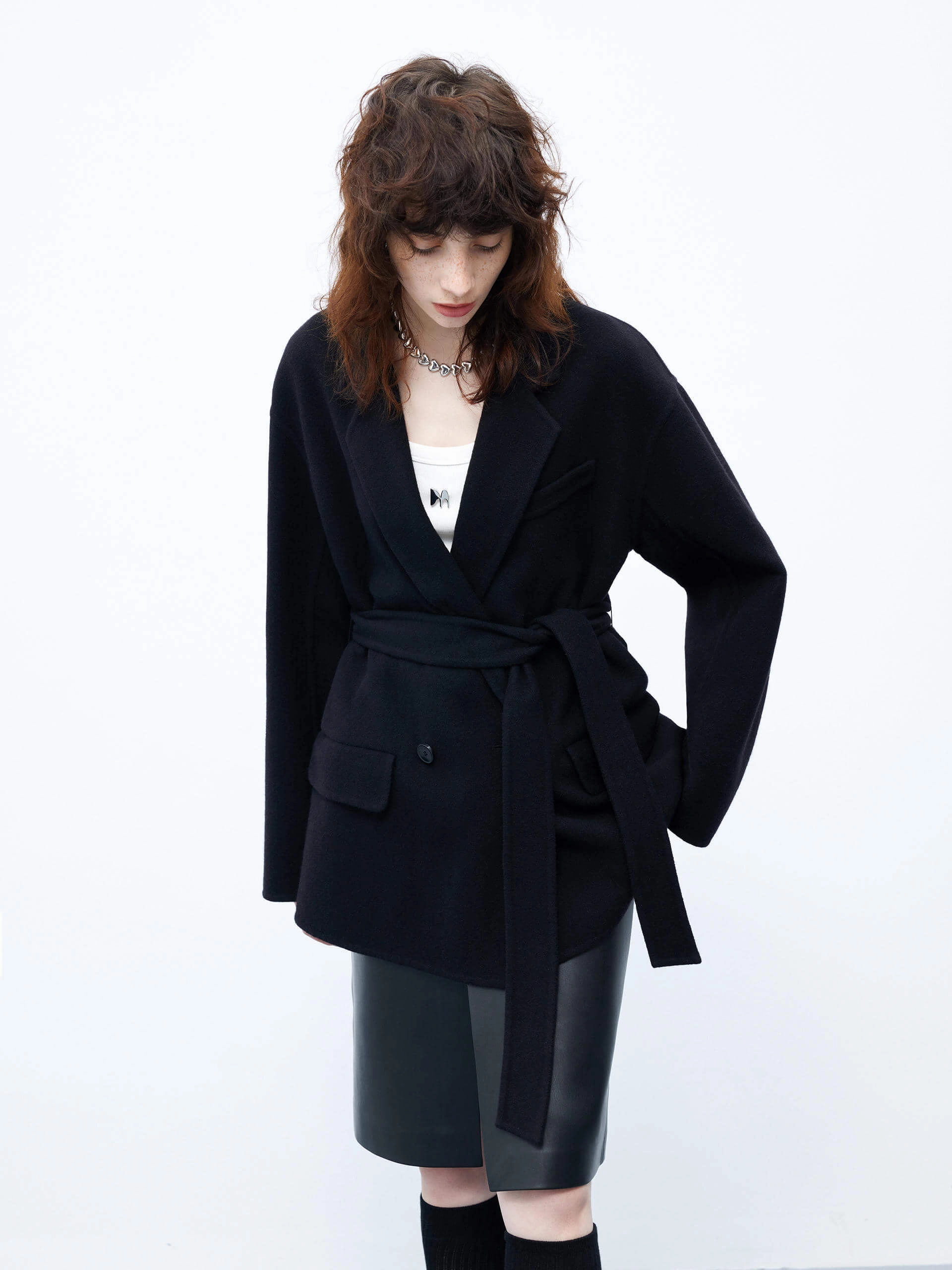 Cold Resist Wool Structured Blazer Coat