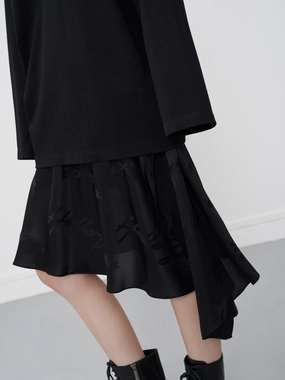 Asymmetric Jacquard Skirt Sweat Wicking Lining