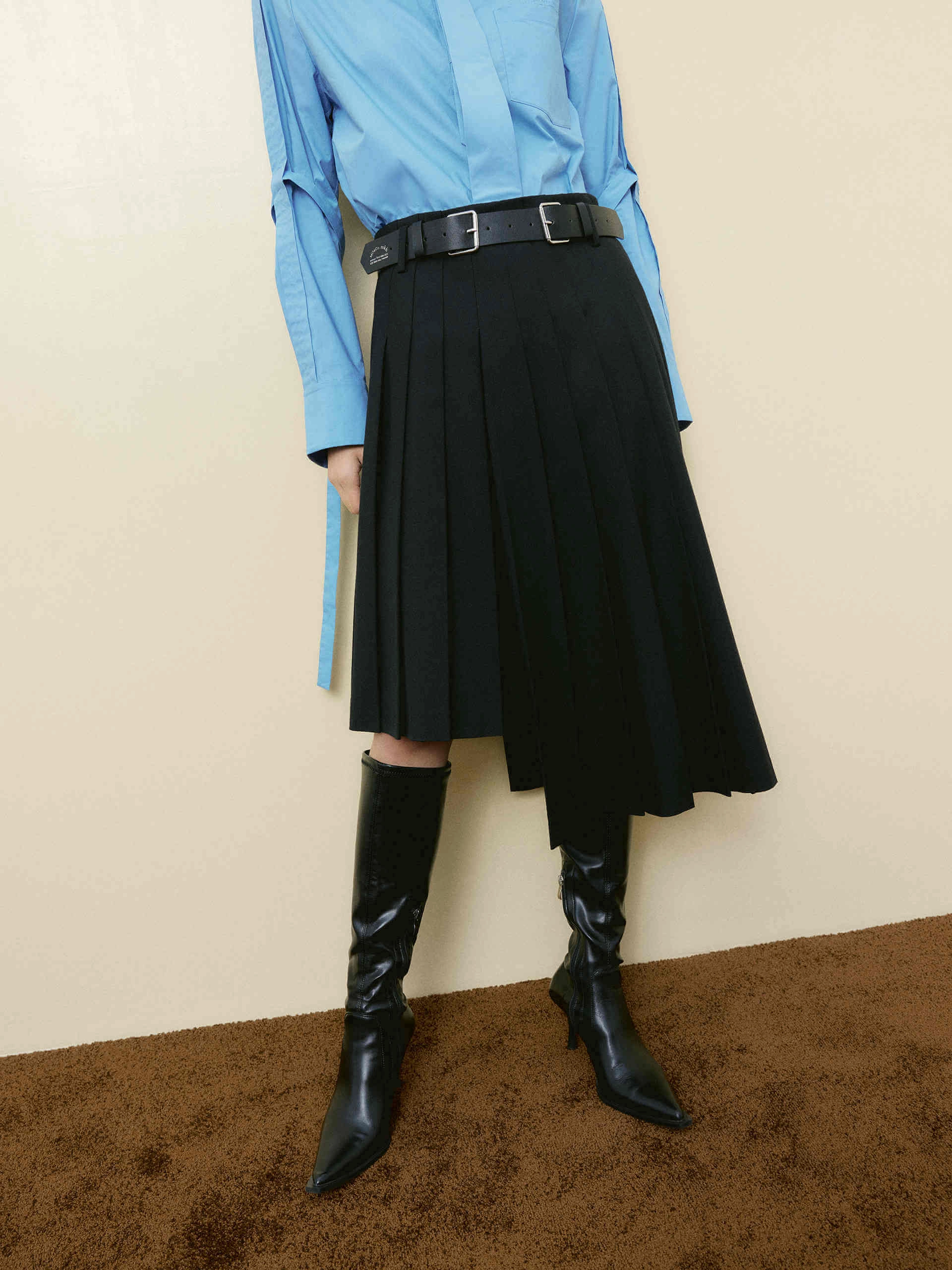 All Purpose Wear Flattering Fit Wear Asymmetric Plaid Skirt