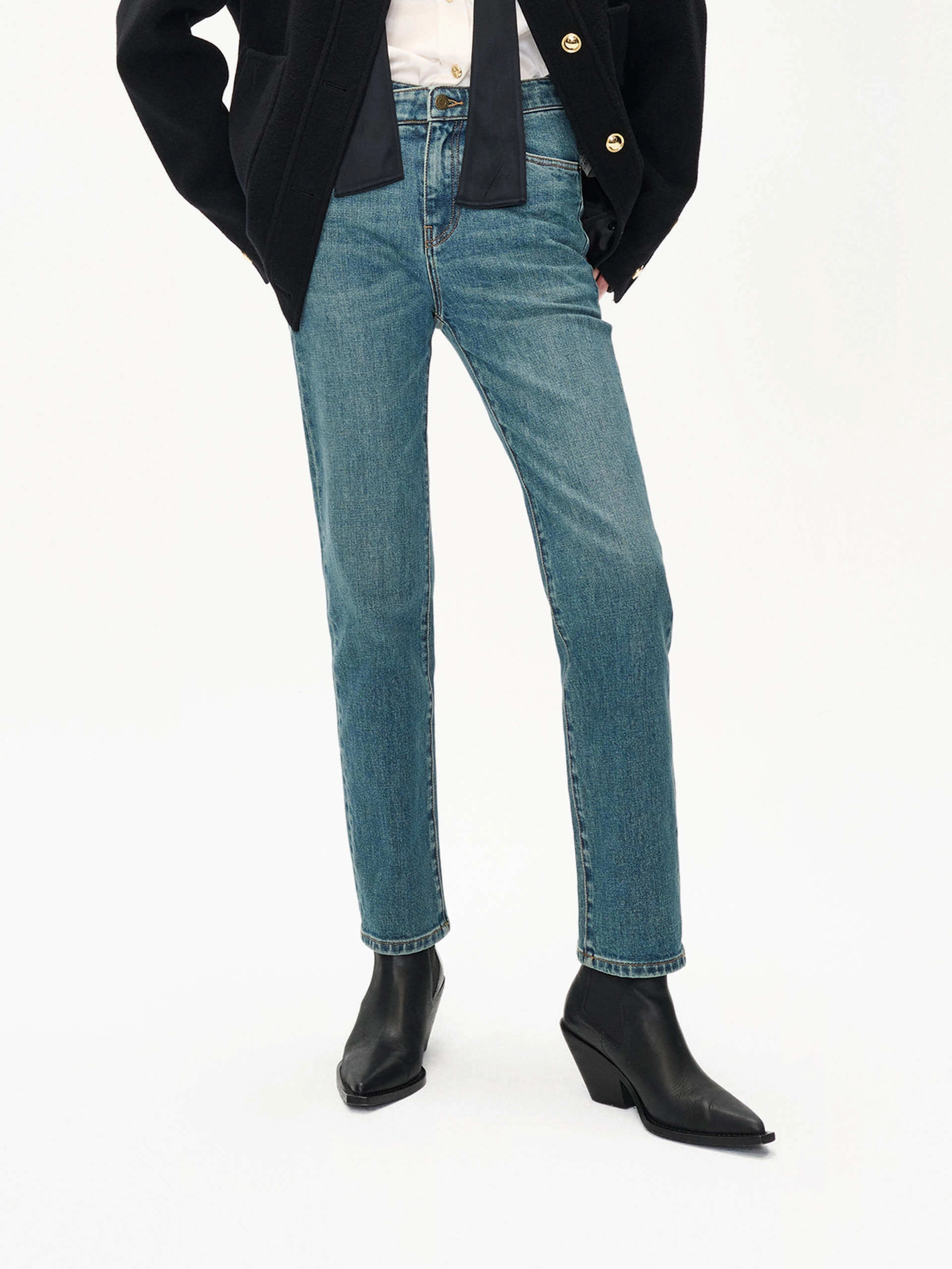 Asymmetric Waist Ankle Jeans Outdoor Adventure Party Look Youth Style