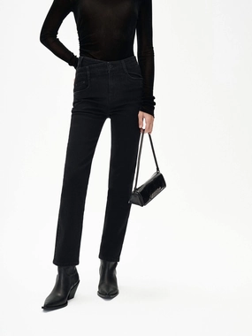 Family Style Elegant Asymmetric Waist Ankle Jeans