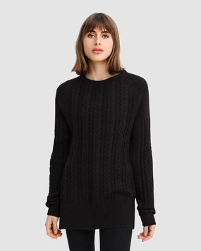 Soft and Cozy Knit At Last Cable Knit Jumper With Slit