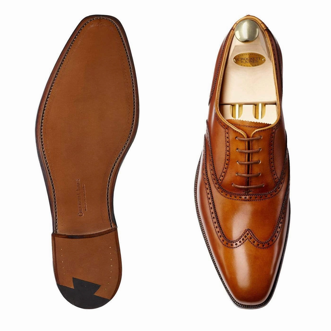 Drummond Tan Burnished Calf International Oxfords Flexible Frame Fashion Focused