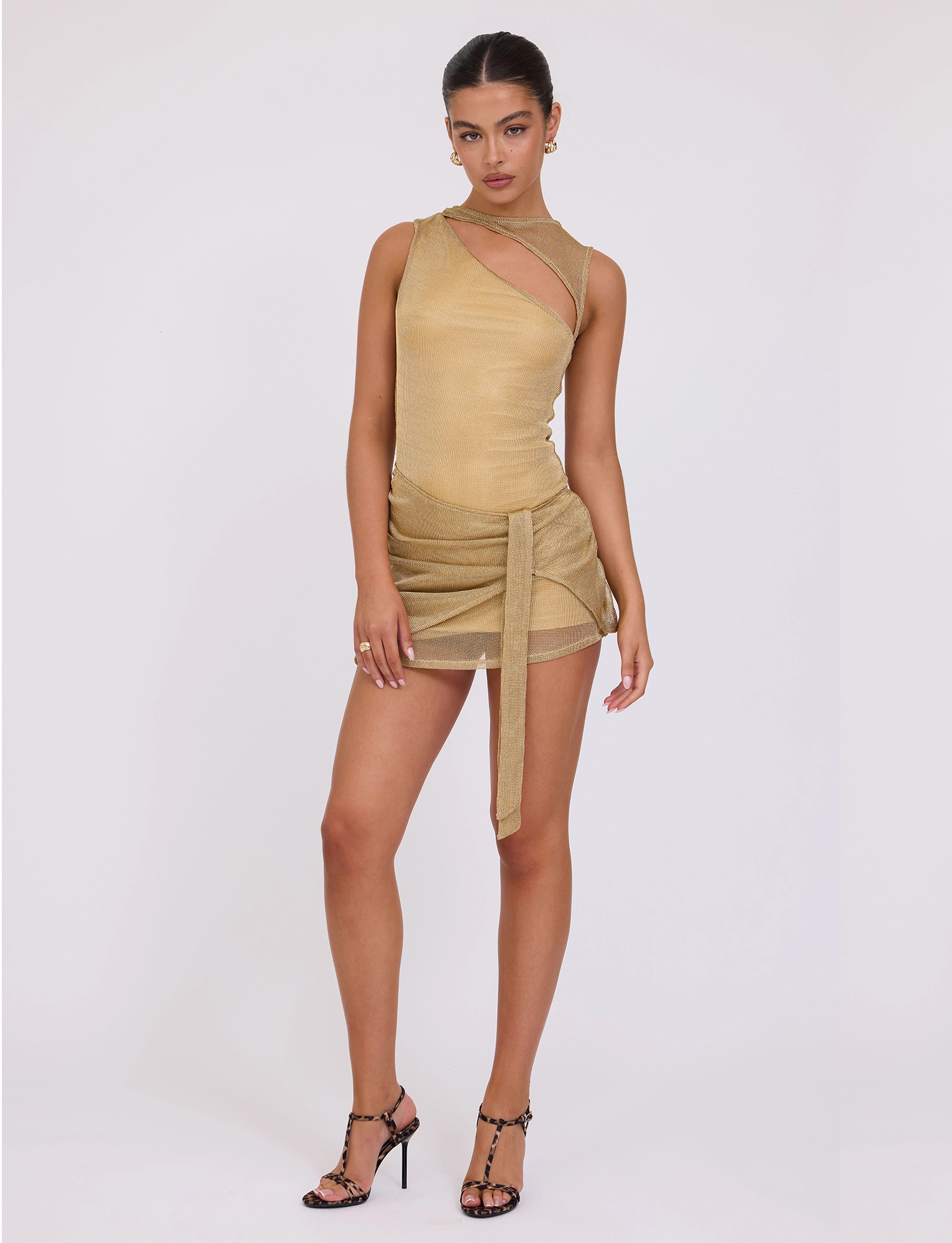 AZELMA DRESS - GOLD Work Style Edge Shape