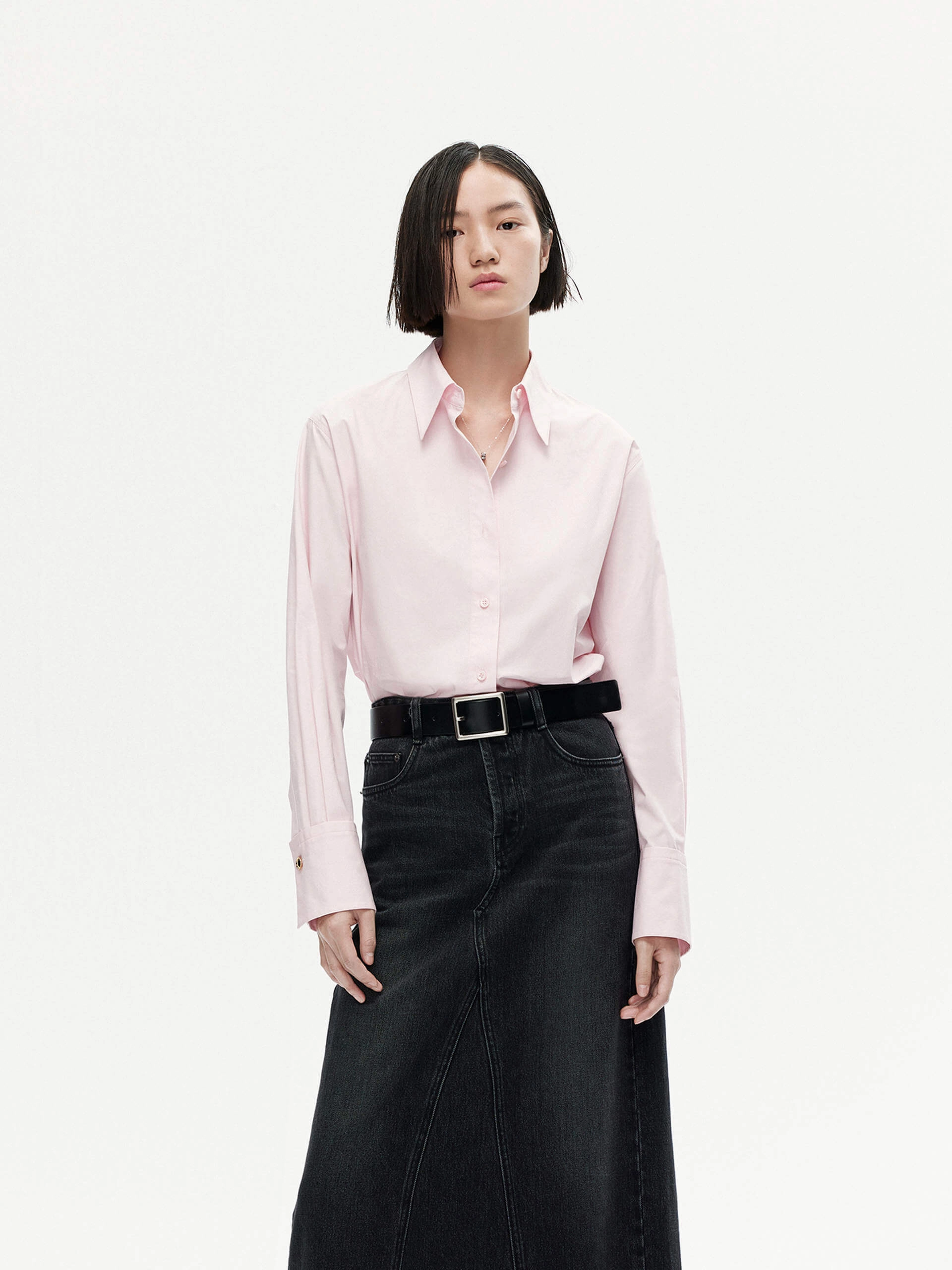 Biodegradable material Back Pleated Cotton Shirt