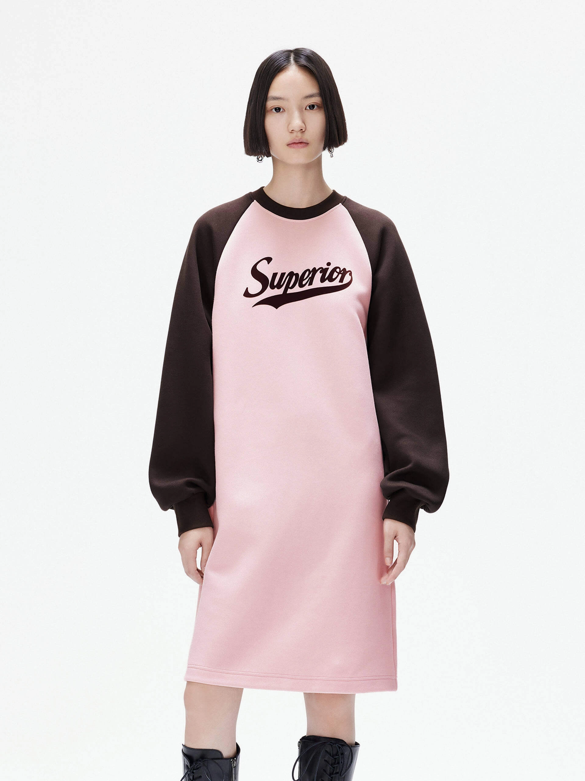 Self Power Tulle Flow Raglan Sleeve Mid Dress