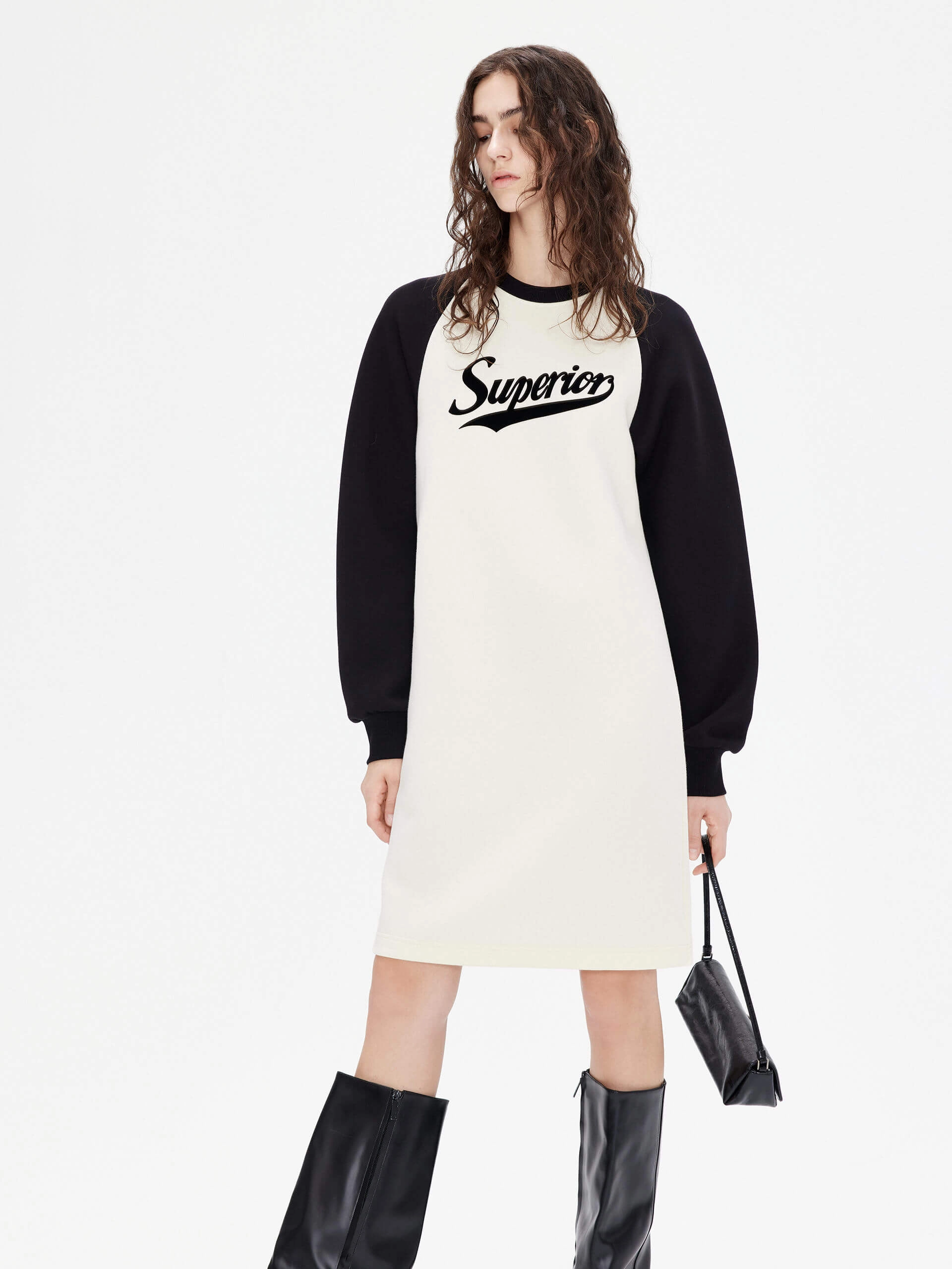 Raglan Sleeve Mid Dress Perfect Shape