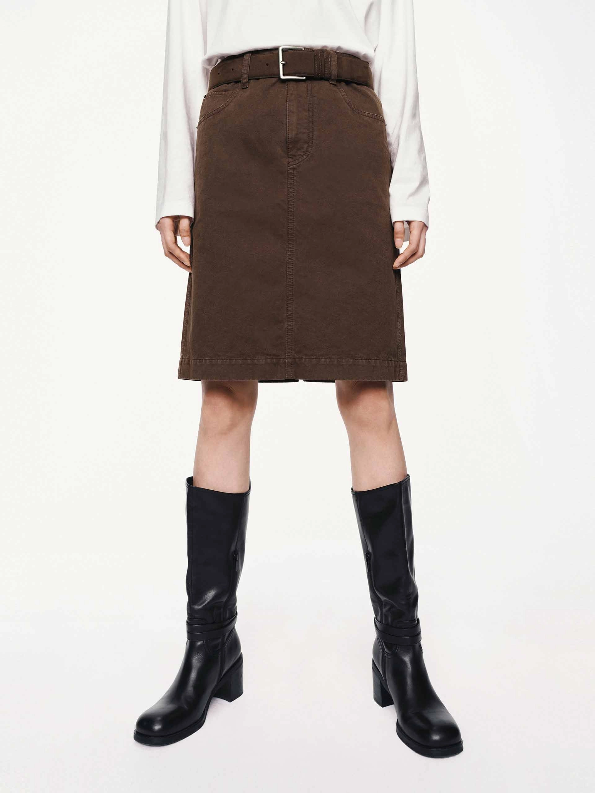 Effortless Wear Back Slit Cotton Mini Skirt