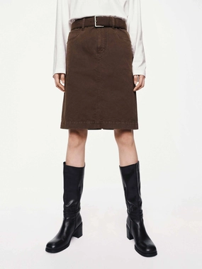 Modern Layer Back Slit Cotton Mini Skirt