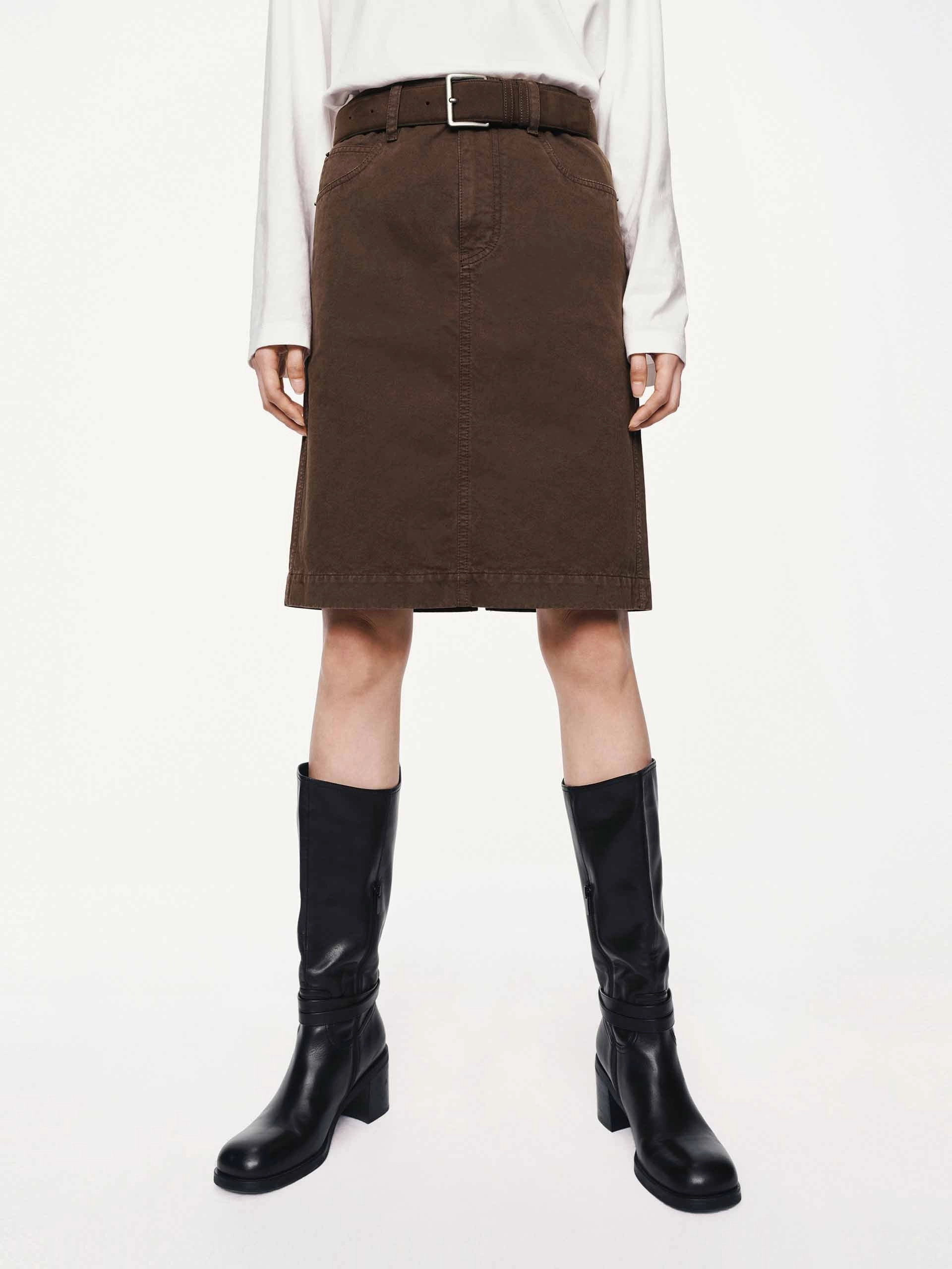 Modern Layer Back Slit Cotton Mini Skirt