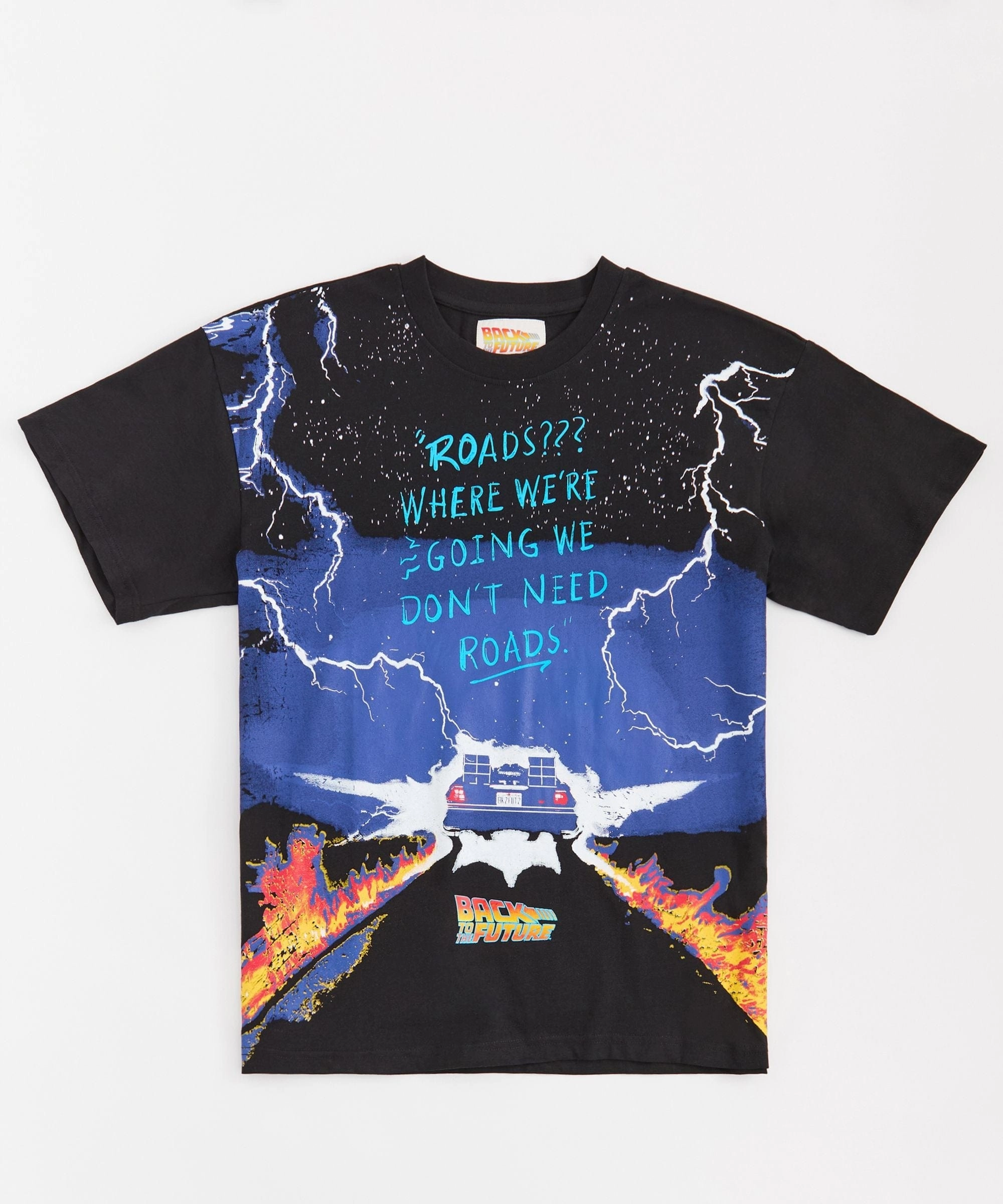 Back To The Future We Don't Need Roads Short Sleeve Tee - Black Casual Wear