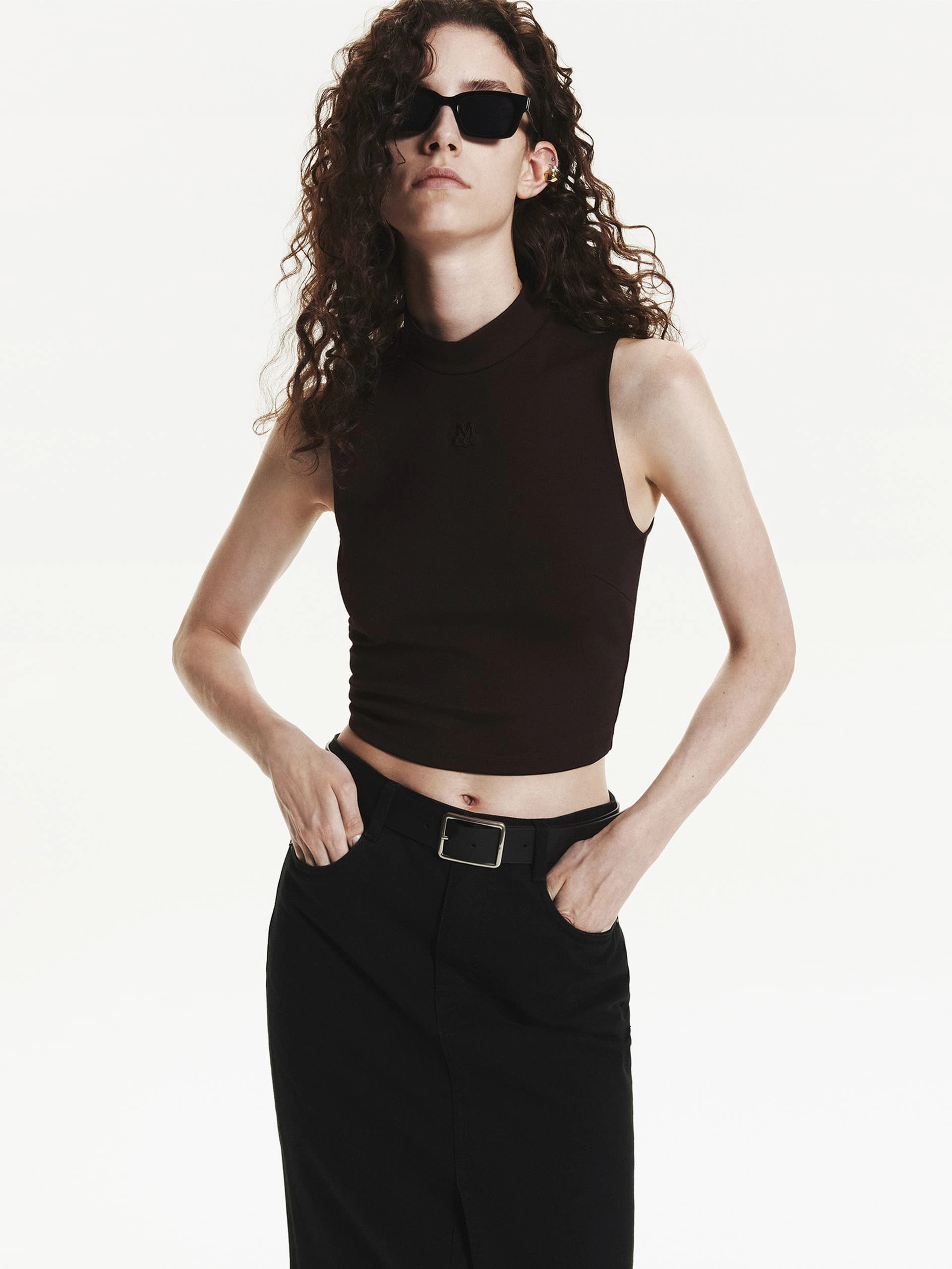 Back Zip Sleeveless Tank Versatile Shirt V-neck Blouse