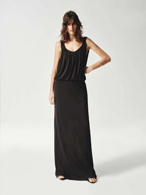 Belted-Style Neutral Form Backless Tank Dress