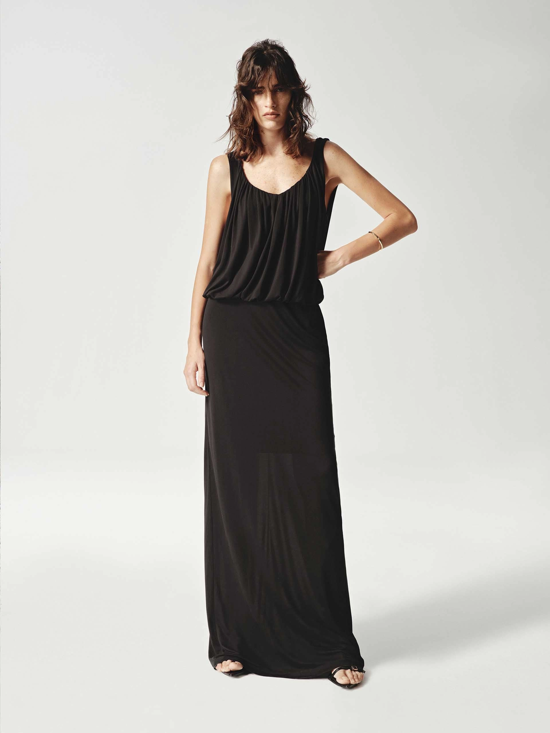 Backless Tank Dress Asymmetric-Neck Subtle Touch
