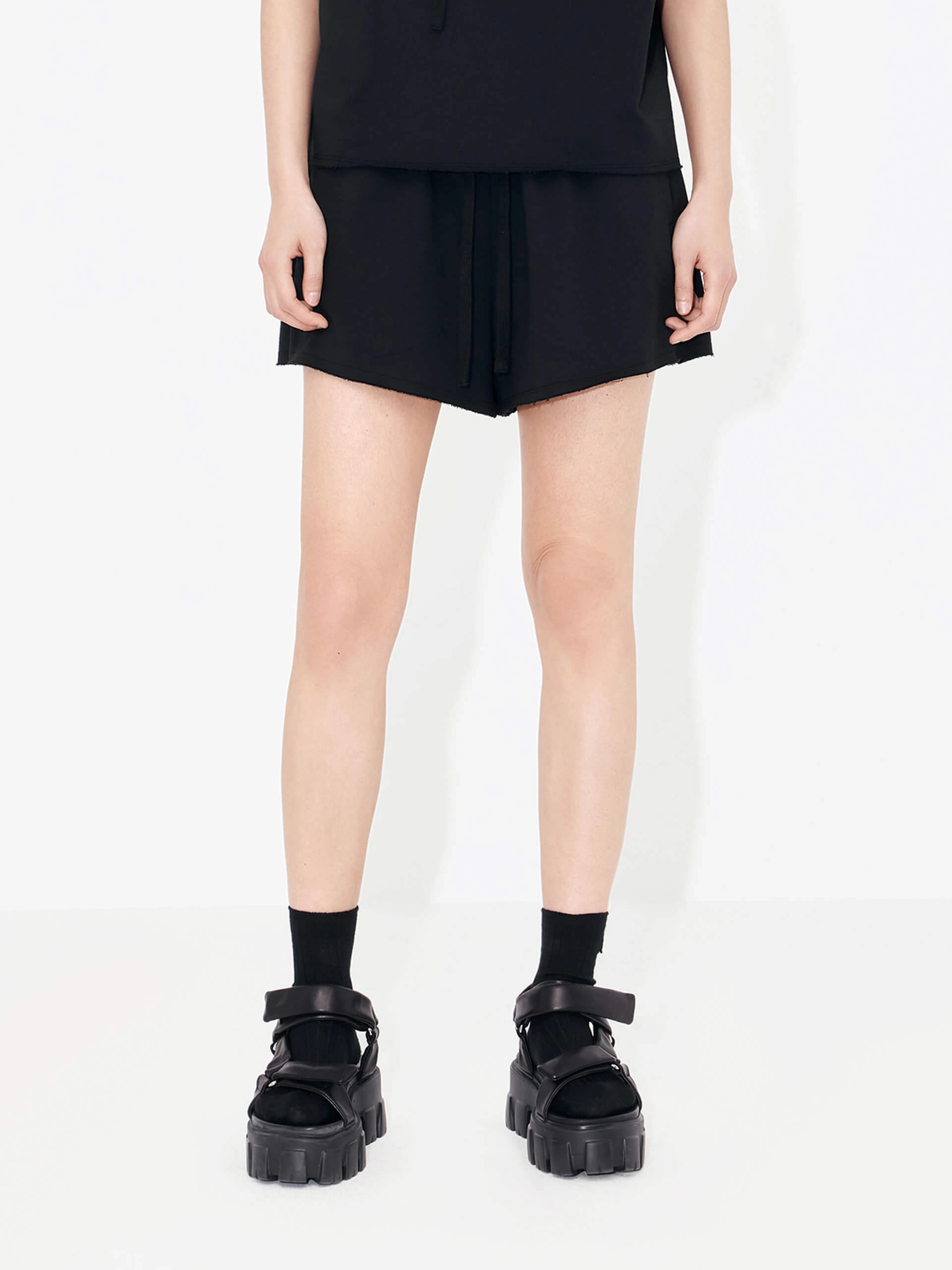 Drawstring Waist Shorts Padded hips Reinforced Pockets