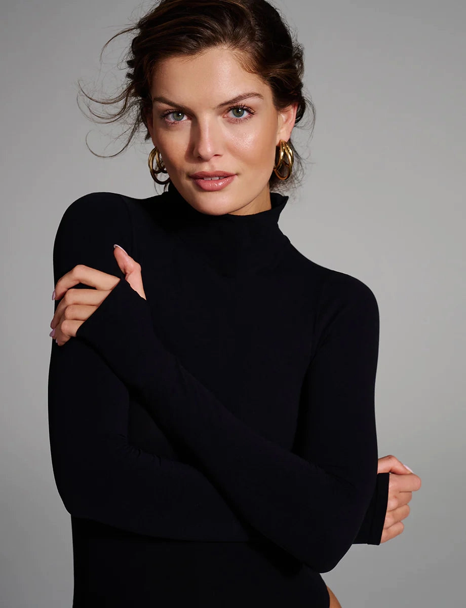 Thermal Insulation Core TexturedSurface Ballet L/S Turtleneck Bodysuit
