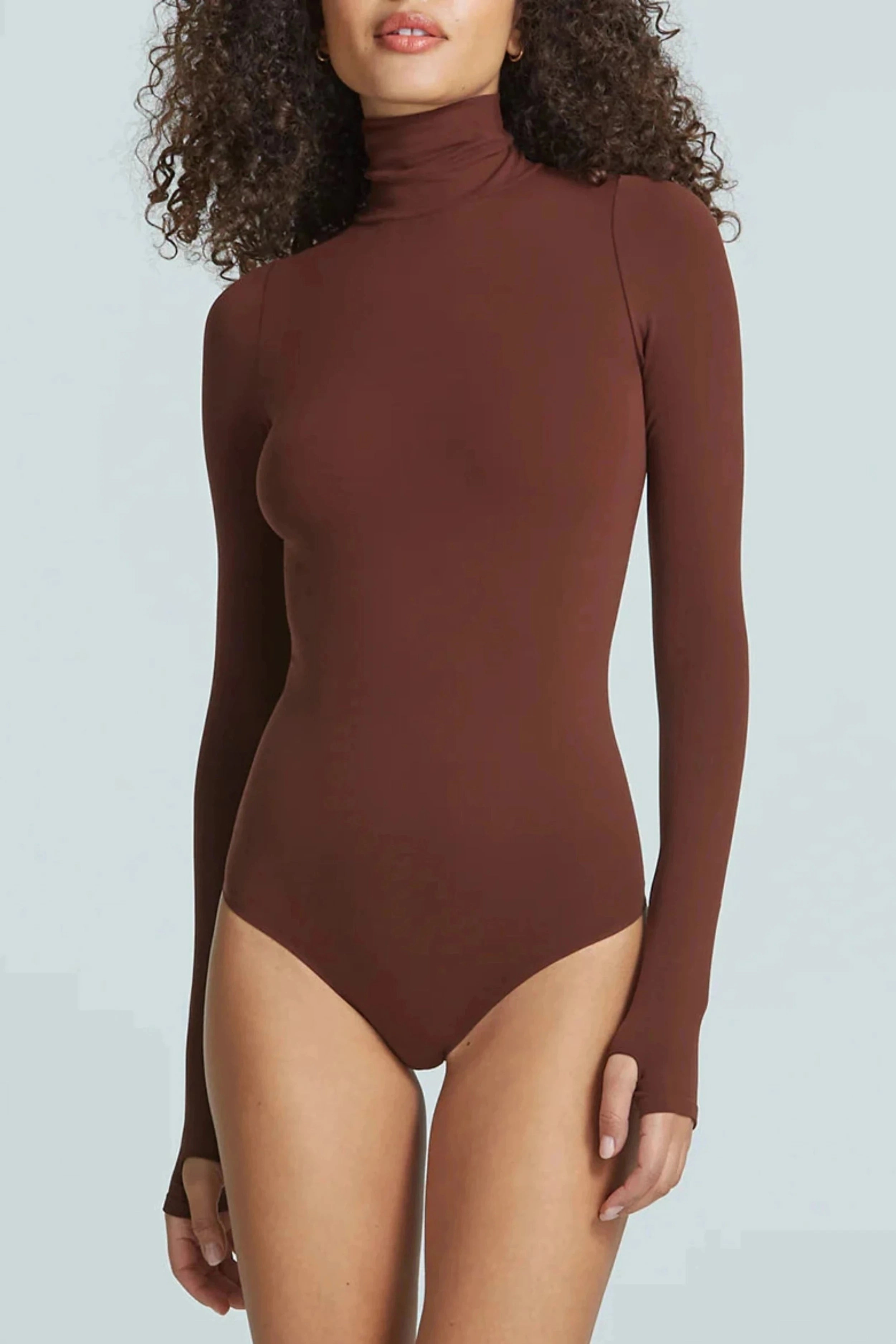 ContrastPlacket BambooBlend Ballet L/S Turtleneck Bodysuit
