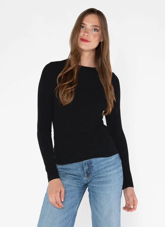 Bamboo Long Sleeve Crew Neck UV Protection LayeredNeckline