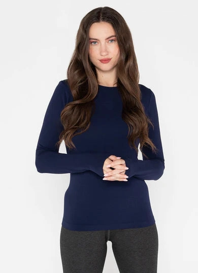 FlexibleElasticatedEdging Bamboo Long Sleeve Crew Neck
