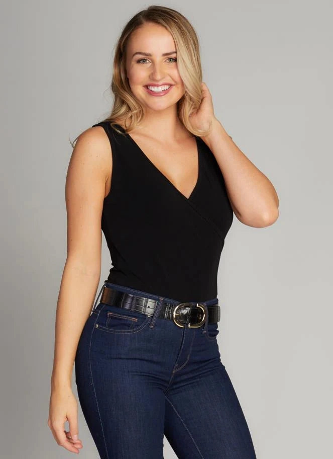 Sporty Sweatshirt Bamboo Sleeveless Wrap Body Suit