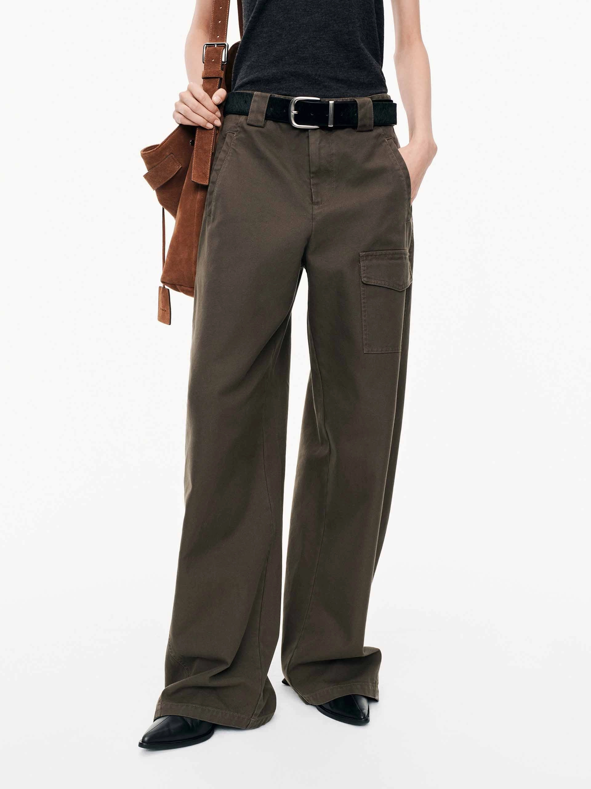 Barrel Leg Cargo Pants Mesh Comfort