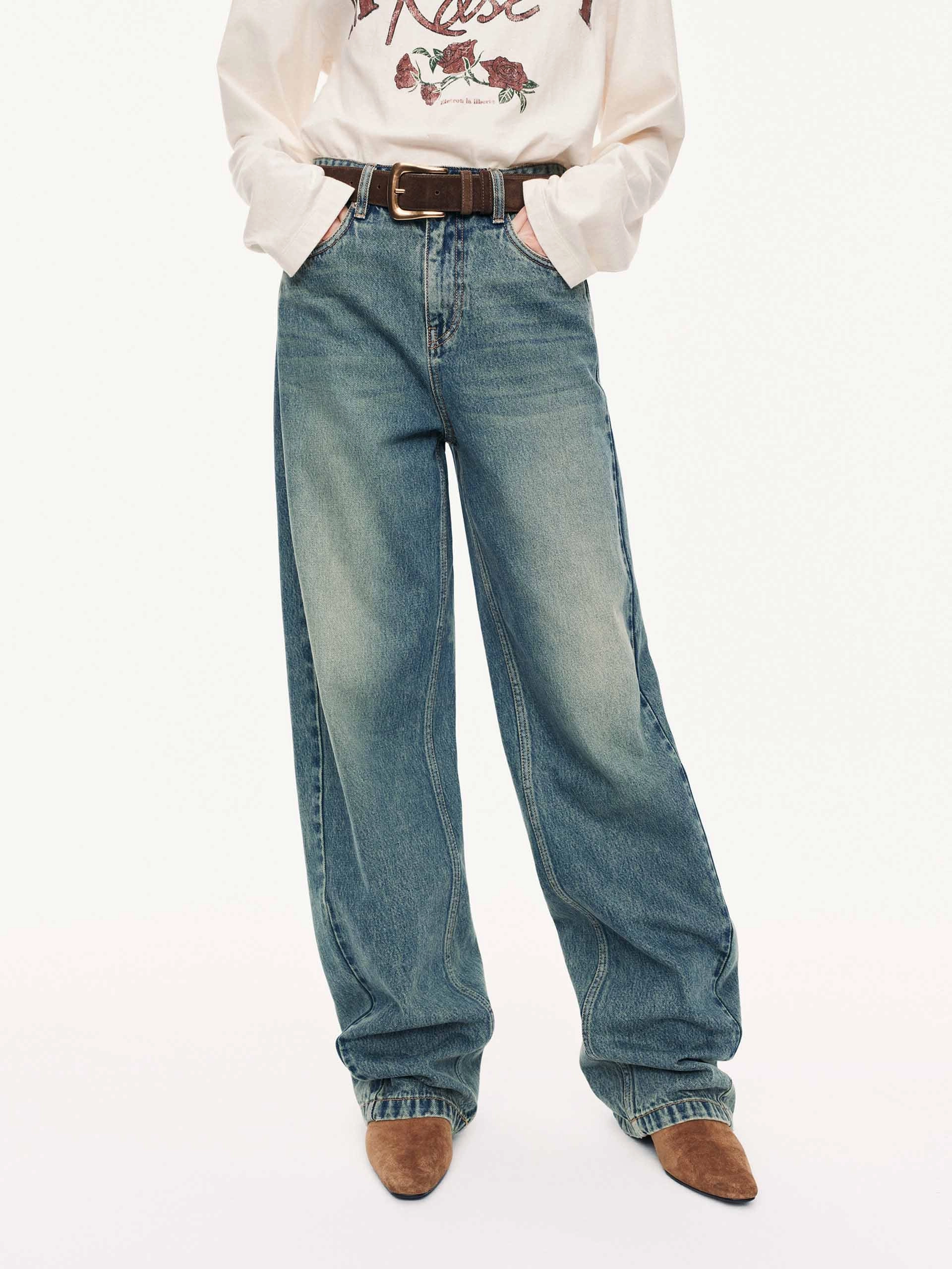 Street Essential Barrel Leg Cotton Jeans