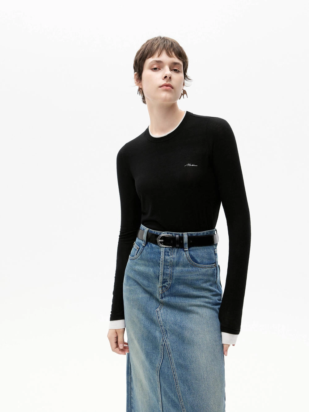 Basic Long Sleeve T-shirt Light Fashion Festival wear