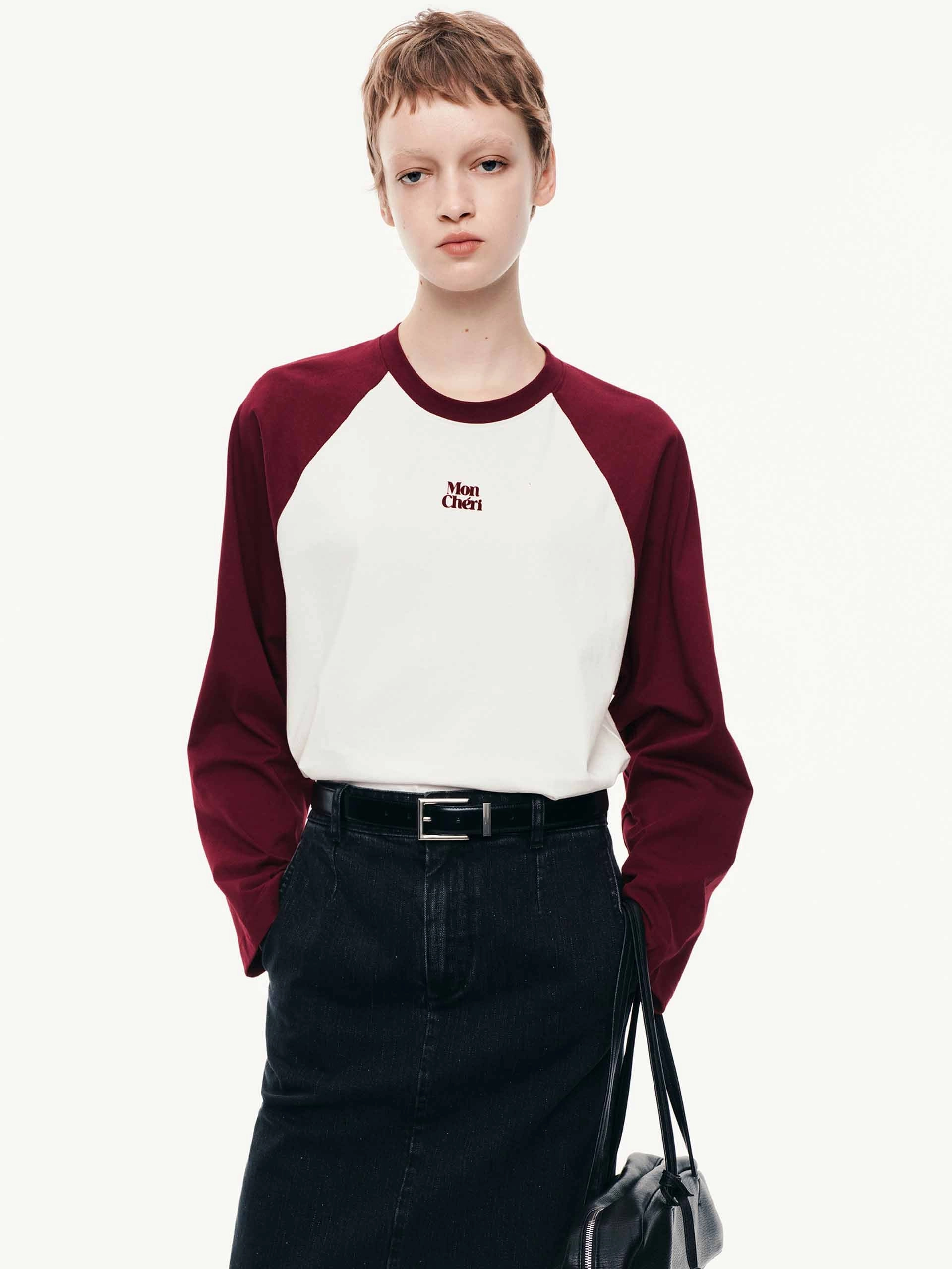 Perfect Wear Contrast Raglan Sleeves T-shirt