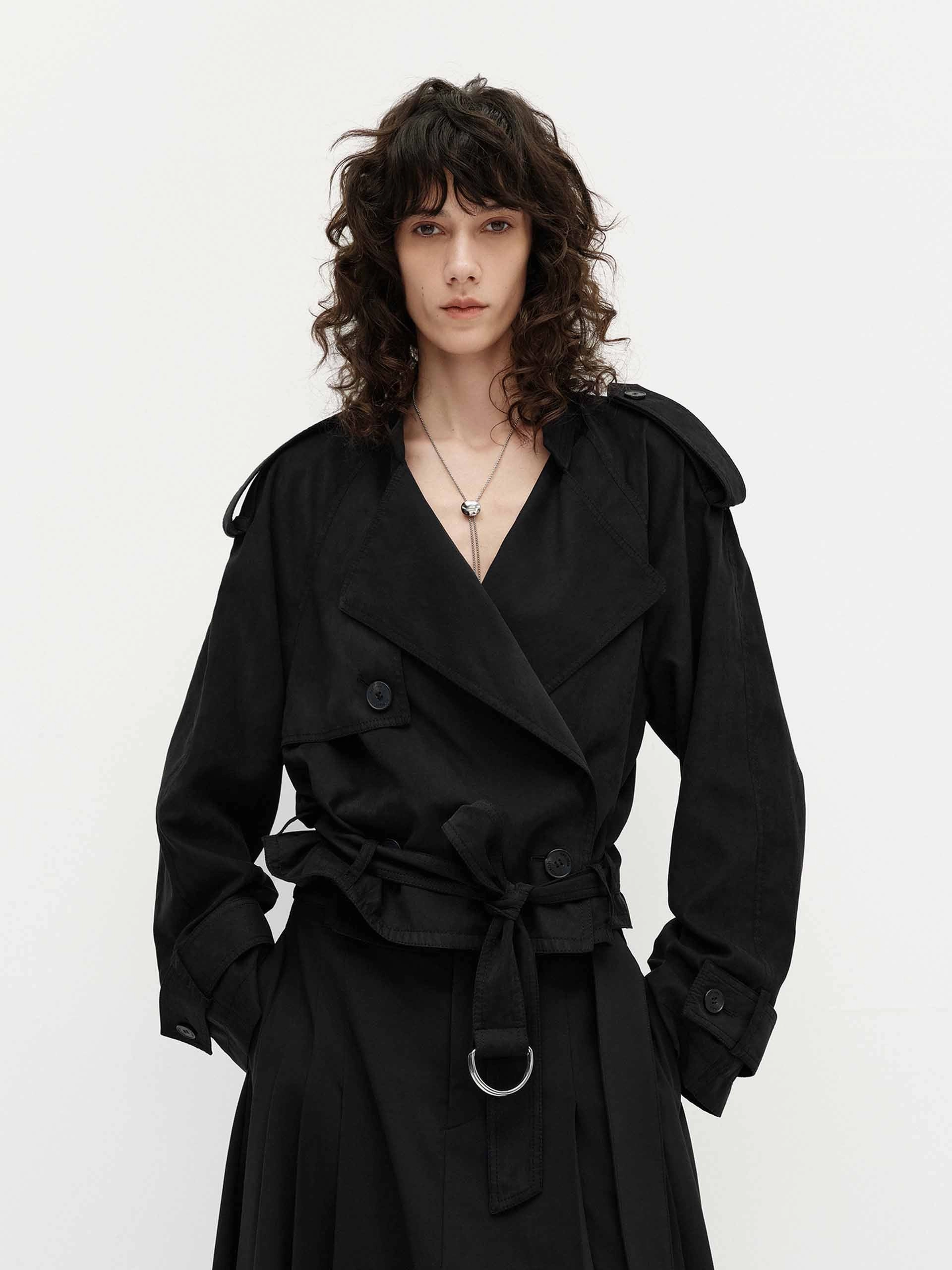 Belted Hem Loose Jacket Packable Style