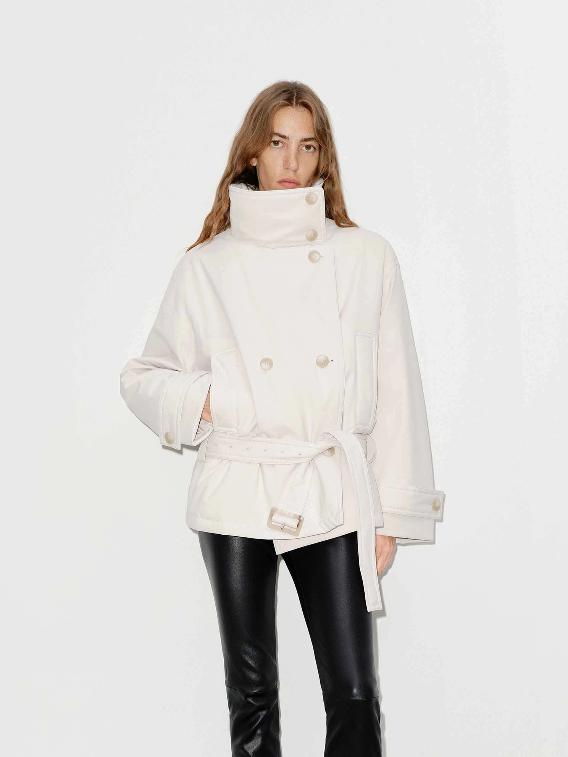 Belted Midi Length Down Jacket Lightweight Thermal Tech Non Bulky Profile