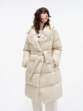 SlipResistantFastenings Belted Quilted Shell Down Coat
