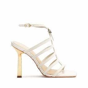 Weatherproof Coating Hayden Crocodile-Embossed Leather Sandal