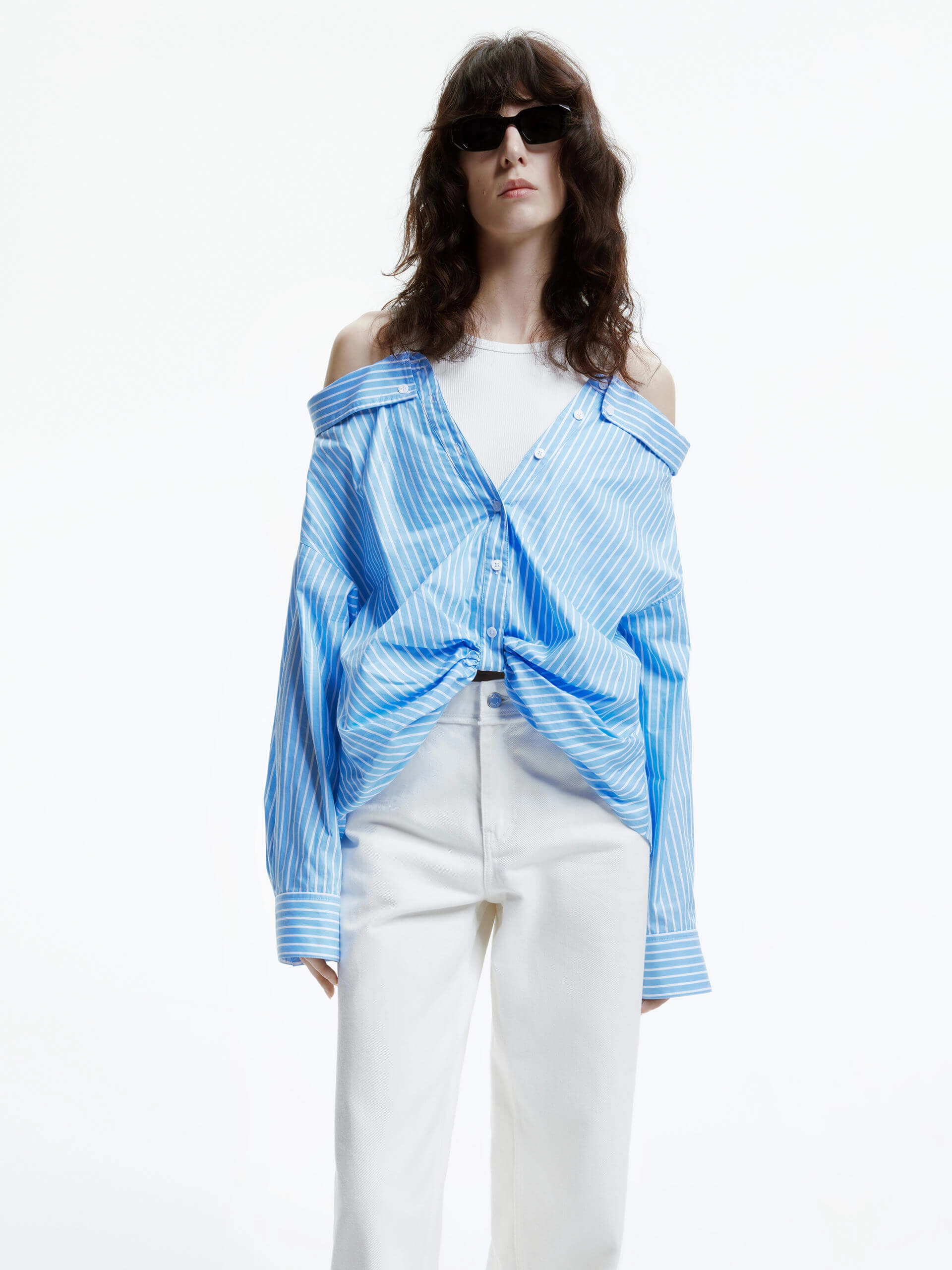 Cut Shoulder Paneled Top StretchComfortDesign