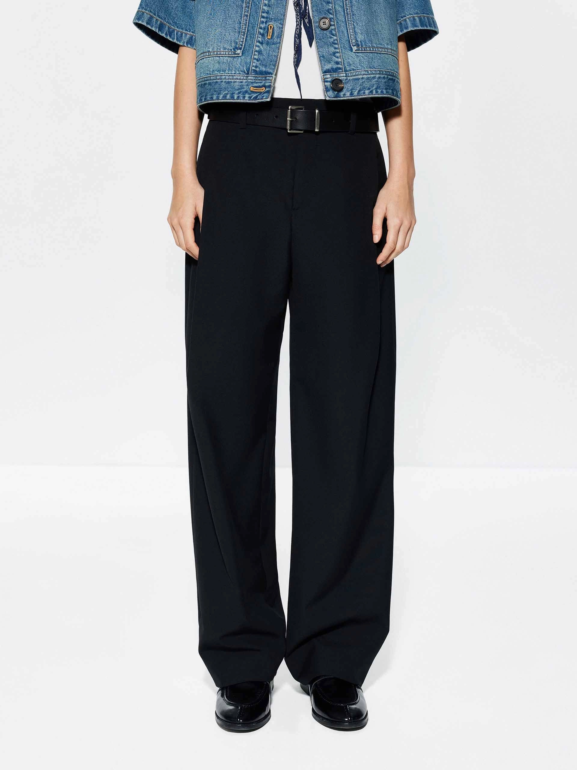 Heat Dissipating Flexible Performance Wear Black Tapered Leg Trousers
