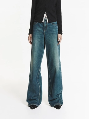 Blue Wash Wide Leg Jeans Parent Style Family Style