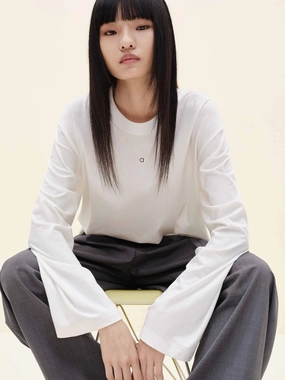 Easygoing Design Crewneck Cotton Blend T-shirt