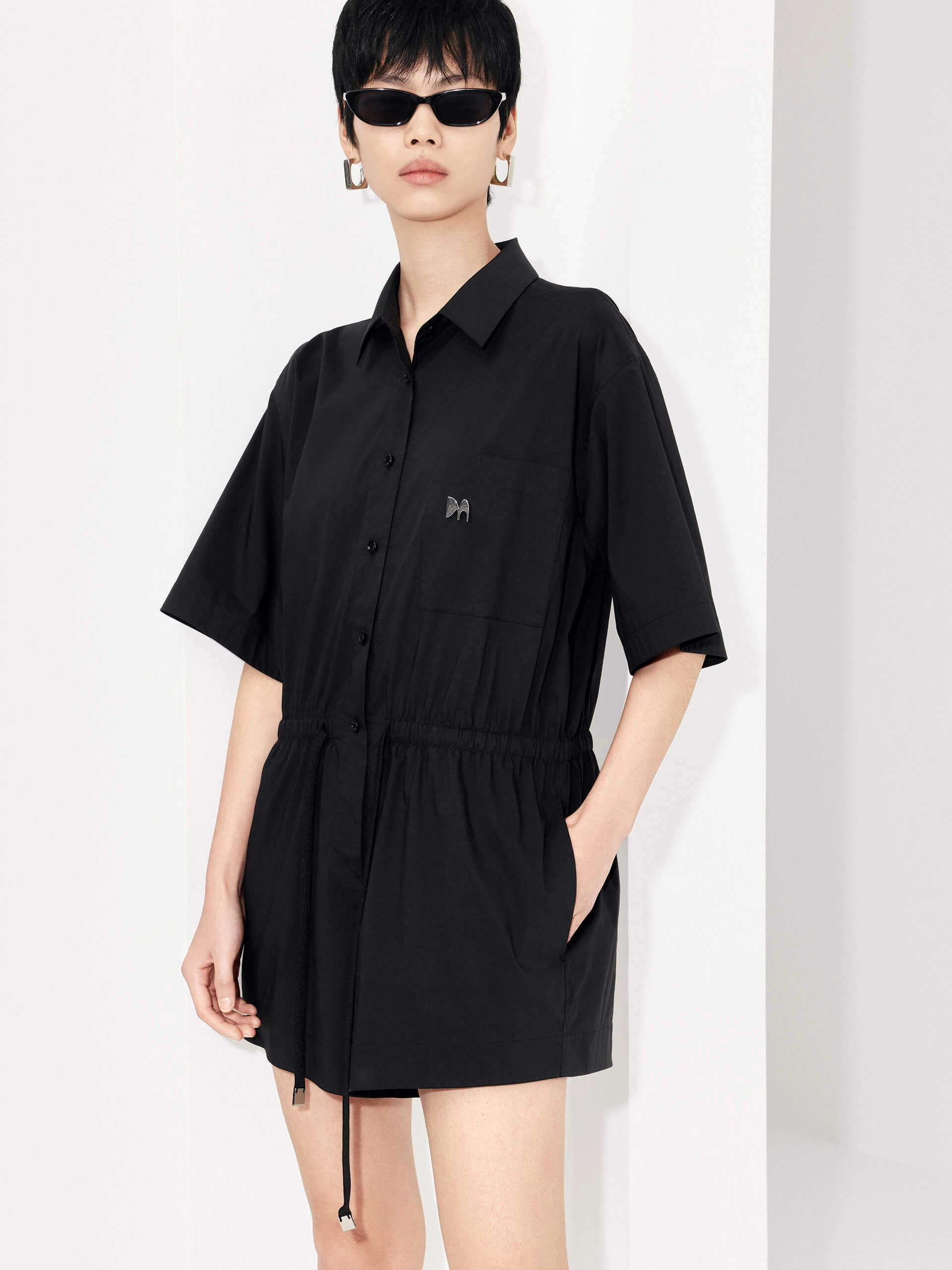 No Iron Breathable layers Cotton Blend Drawstring Romper