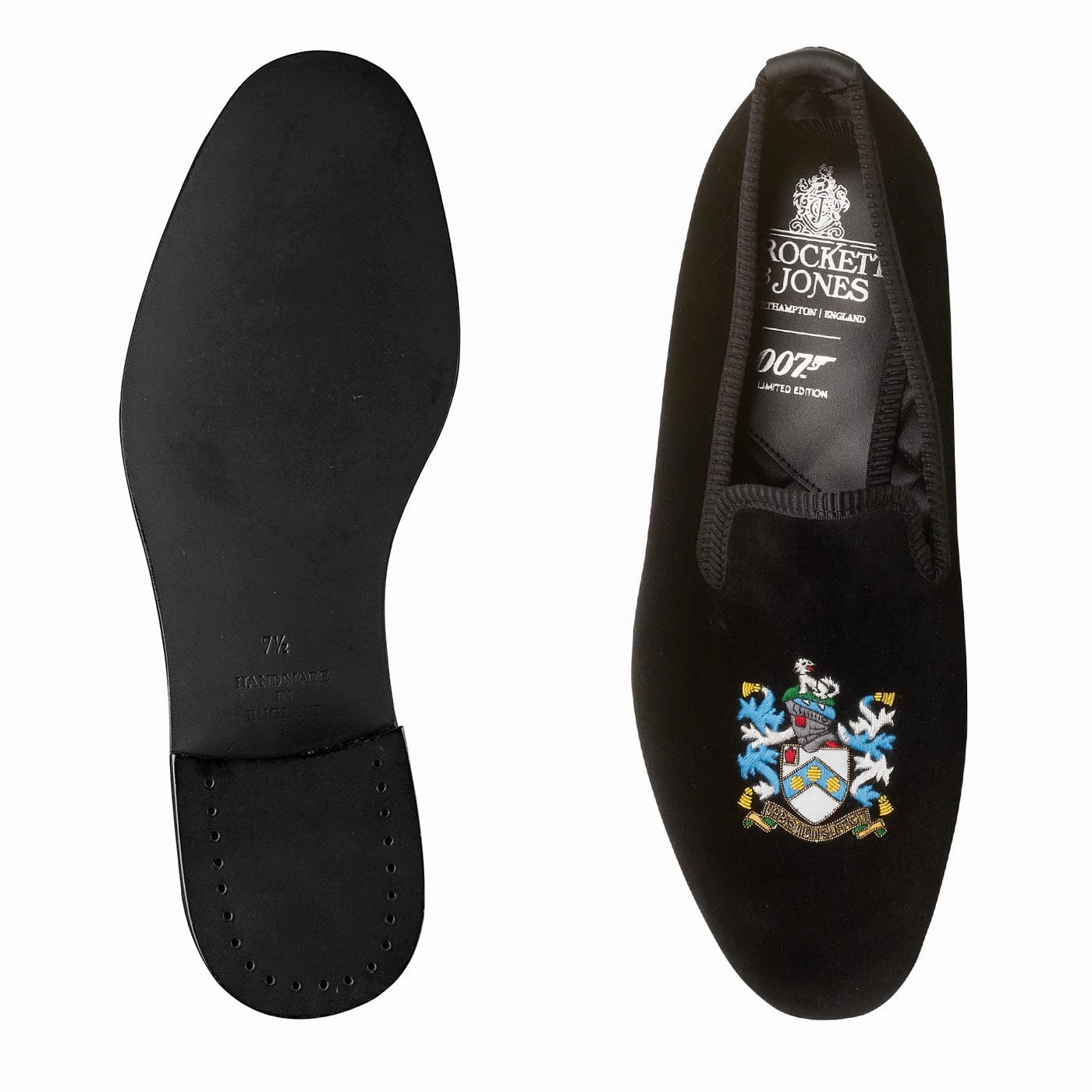 Bond Coat of Arms Black Velvet Closed Toe Quick Comfort Sandals