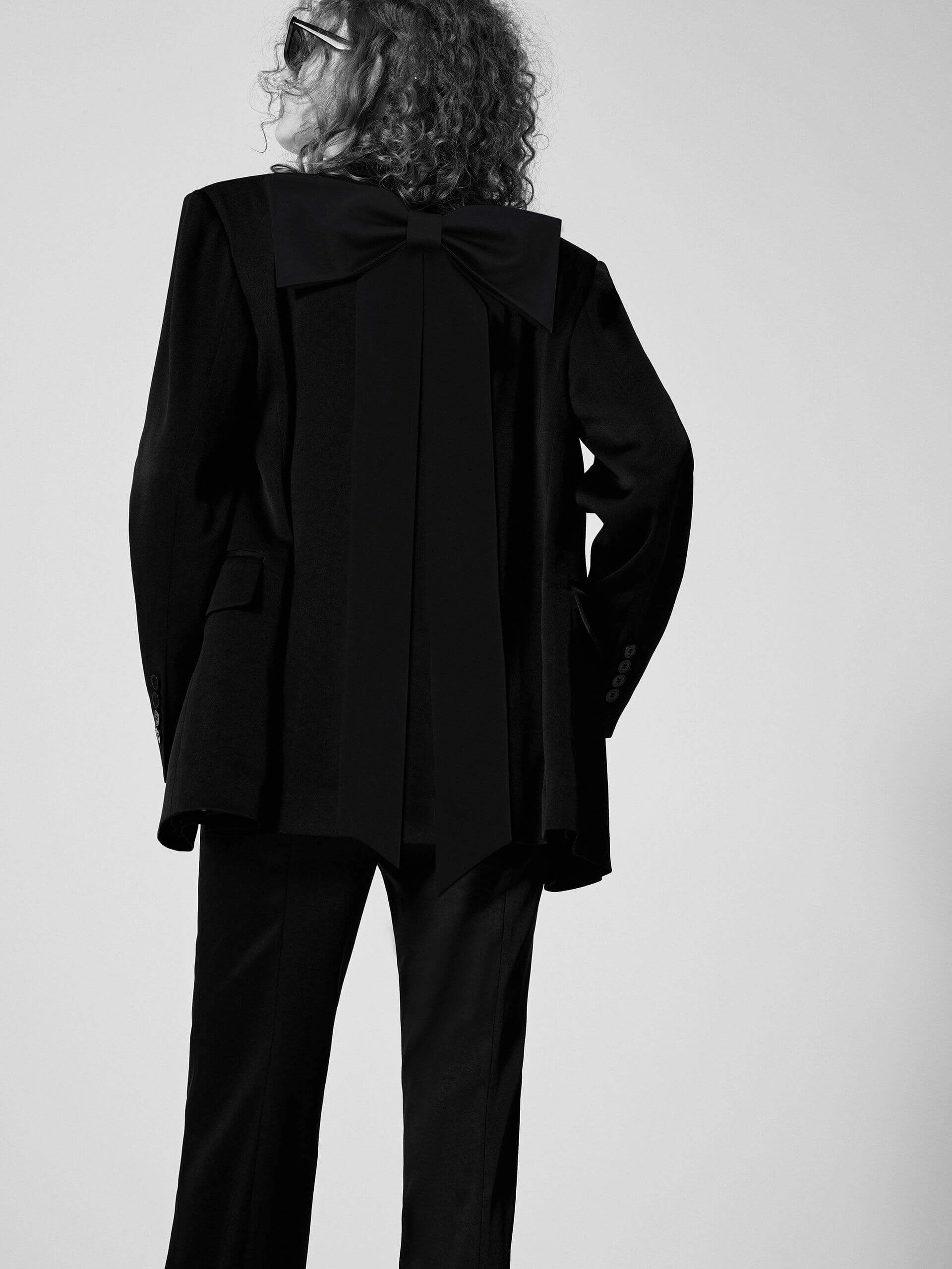 Bowknot Details Structured Blazer Climate Adaptive Design Cold Season