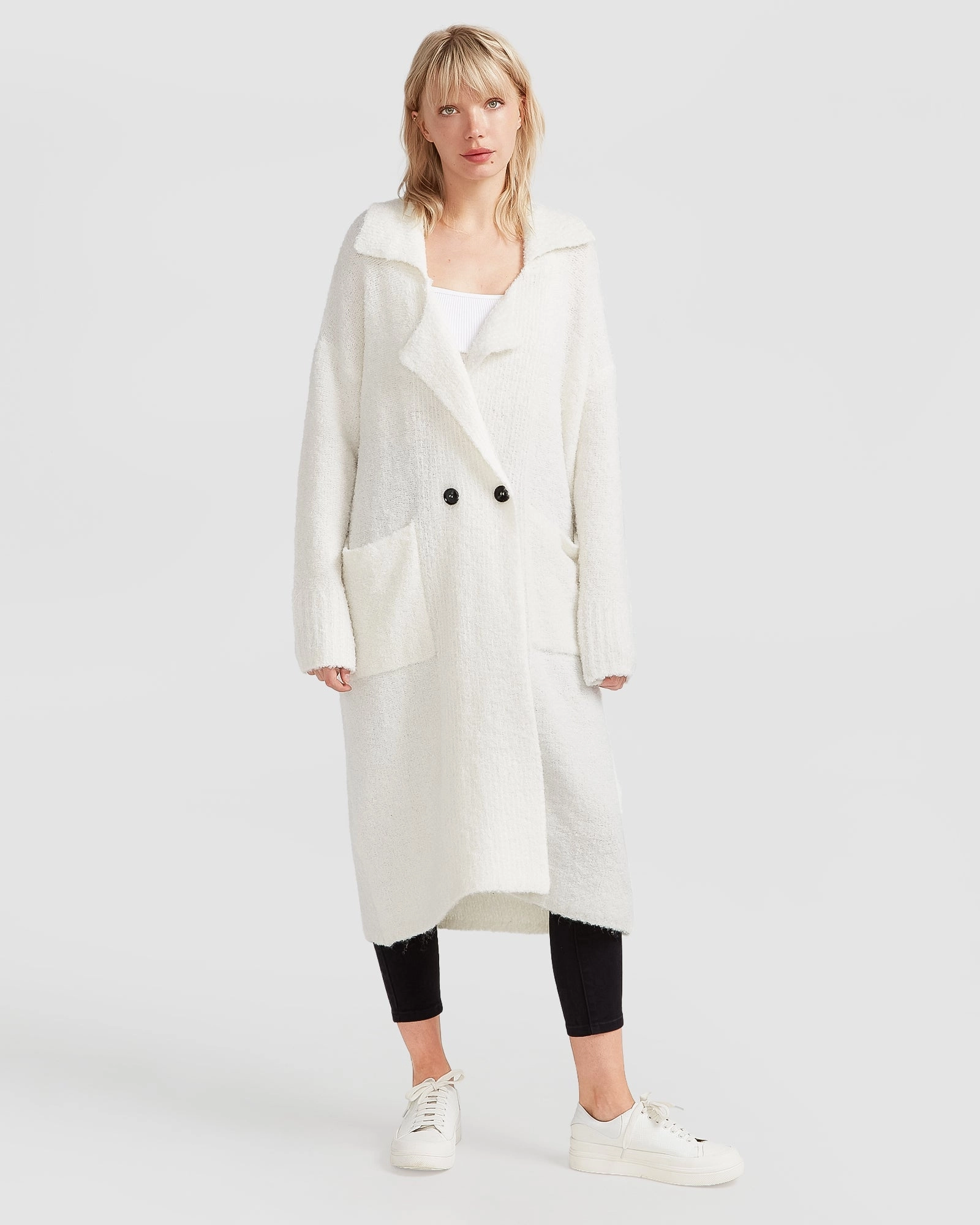 Casual Knit Style Trendy Look Born To Run Sustainable Sweater Coat