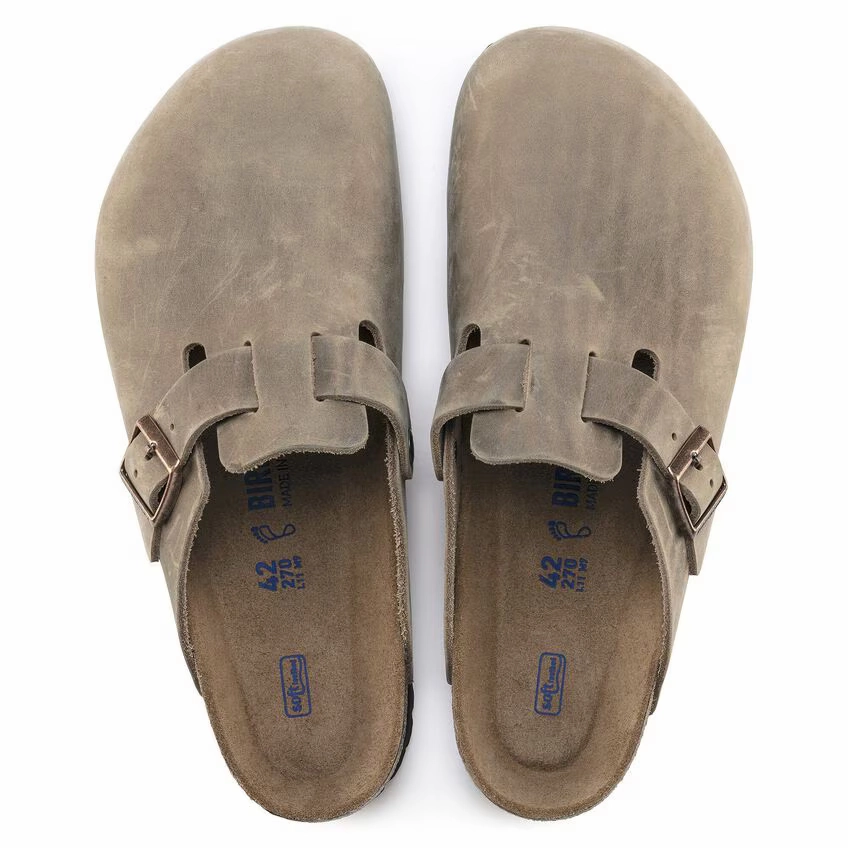 Boston Soft Footbed Leather Oiled Sandals Tabacco Brown portable synthetic leather