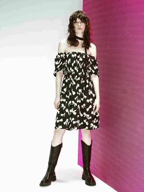 Art Soul Bowknot Pattern Mini Dress