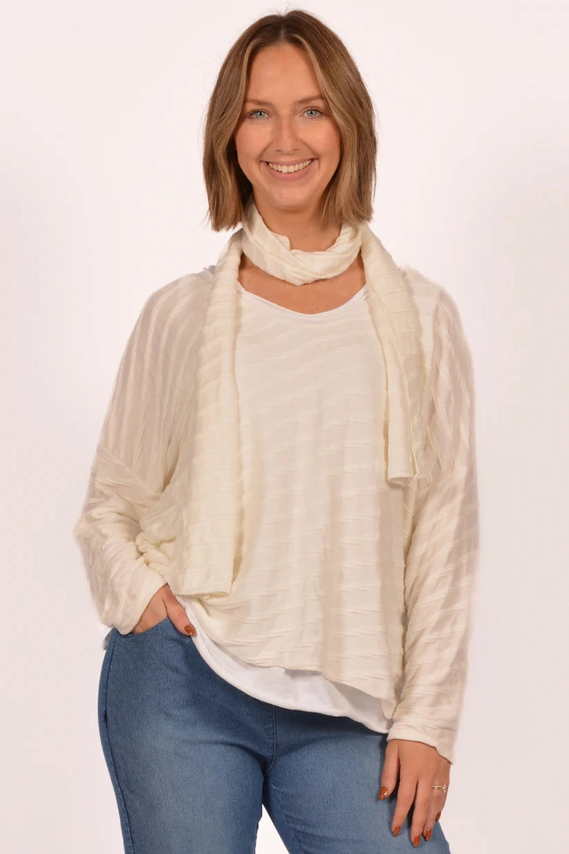 Braided Sweater w/ Scarf PreWashed