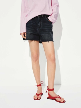 Raw Hem Denim Shorts Dynamic Fit ThermalRegulation