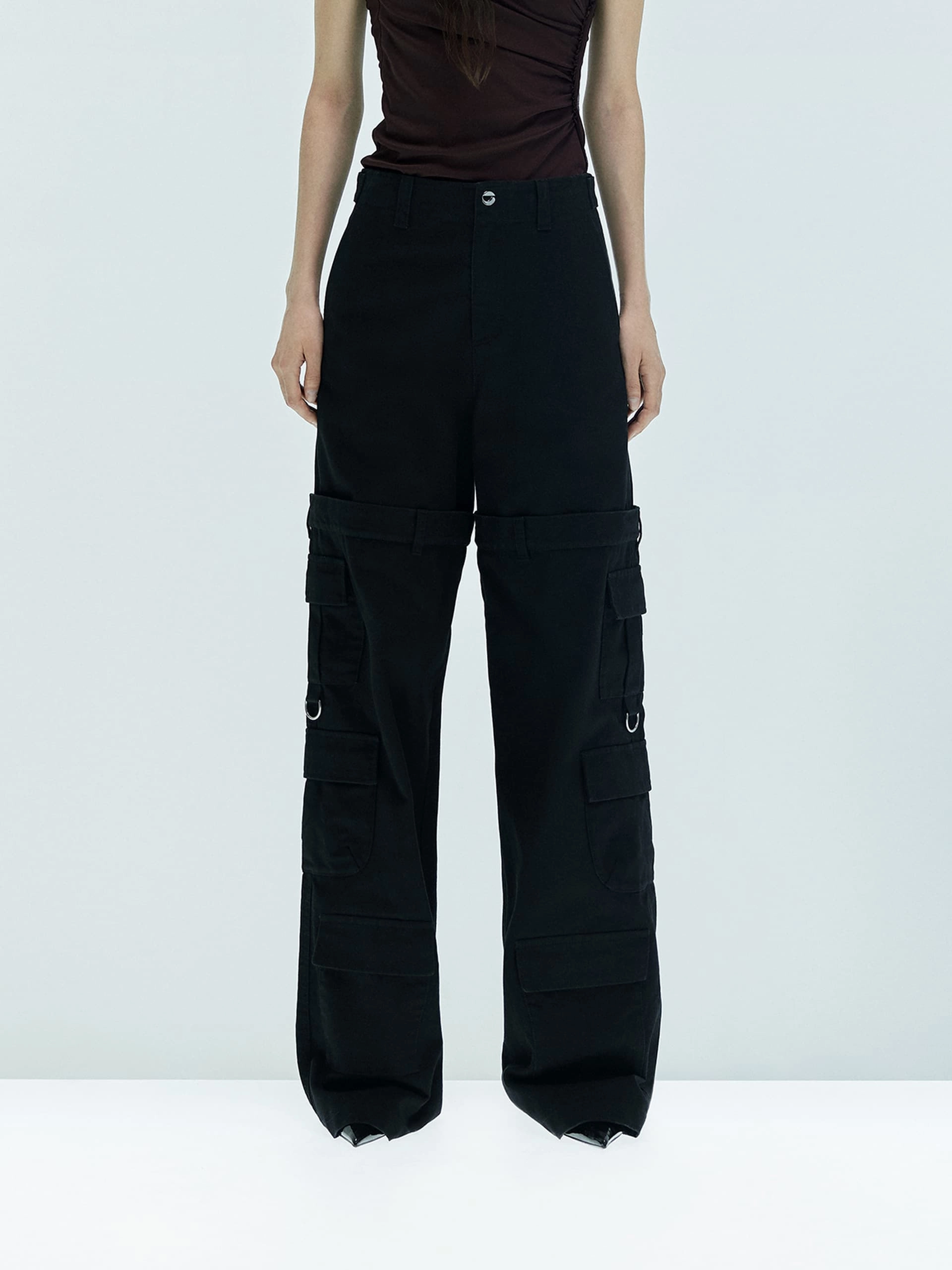 HighWaistSupport Paneled Detail Cargo Pants